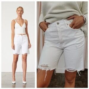 GRLFRND White Denim Shorts